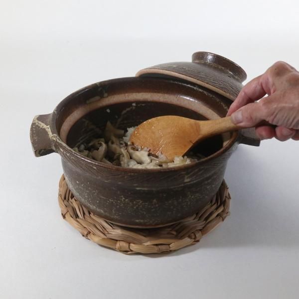 戸津圭一郎/土鍋/炊飯/大/彫り三島 - puentopuenta/プエントプエンタ