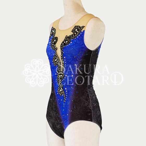 Lサイズ｜ブラック｜装飾付きレオタード バトン衣装（ol-117）- バトン