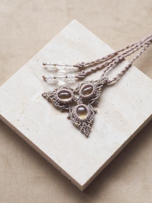 マクラメ編みペンダント シトリン（ブラジル産） STONES SPIRIT