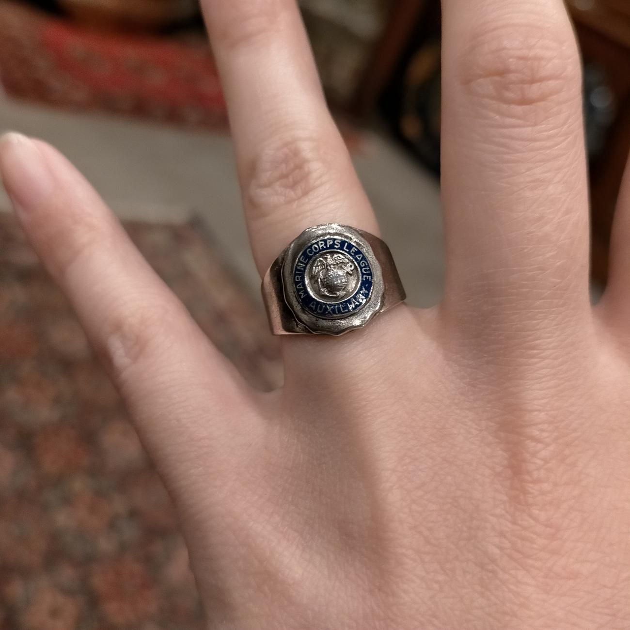 USA製ヴィンテージUSMC/US.MARINE CORPS海兵隊シルバー製ミリタリー