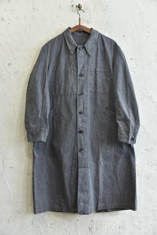 1950's フレンチ ブラックシャンブレーアトリエコート】 - 山形、仙台