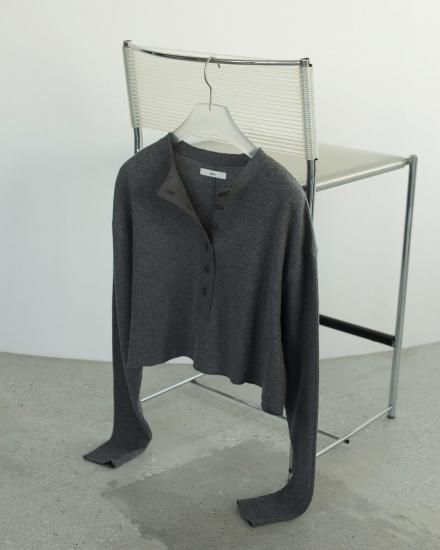 Waffle Henley Tops/anuke'62520628 - Select Shop Loozel