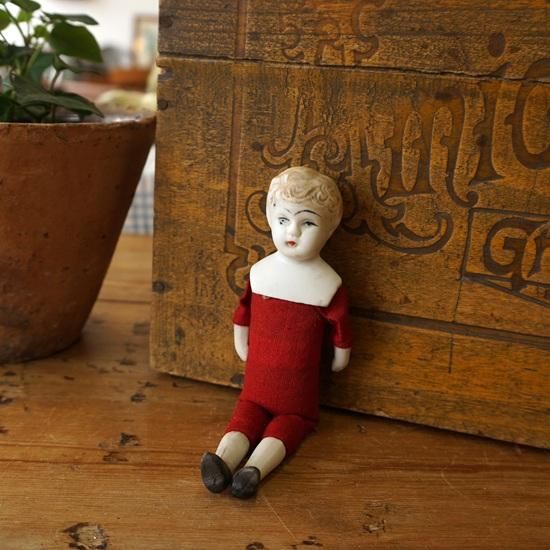 ドイツ アンティーク チャイナヘッドドール 男の子 15cm ビスク