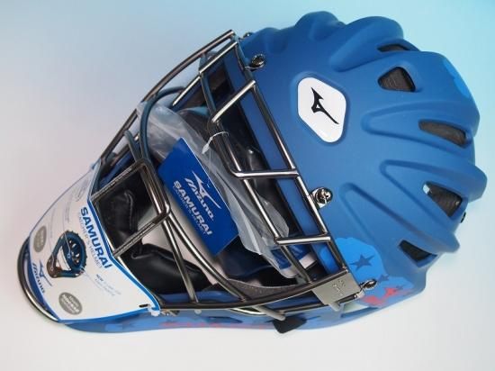 ○USAミズノSamurai Patriot 青○硬式用ホッケー型キャッチャーマスク