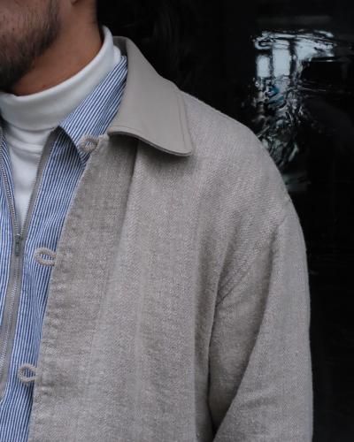 HERILL Linen Duffel Jacket - Natural - PURAS