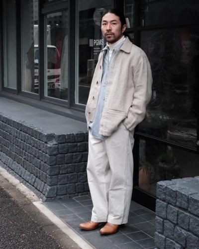 HERILL Linen Duffel Jacket - Natural - PURAS