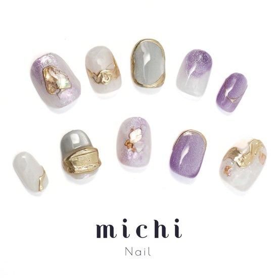 ラベンダーマグネットのアクセサリーネイル- ネイルチップ専門店ミチネイル