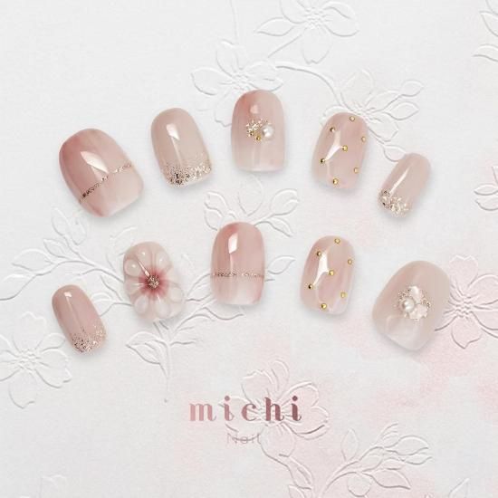 うっとり白桃ネイル- ネイルチップ専門店ミチネイル
