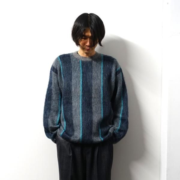 stein(シュタイン)/MOHAIR STRIPE KNIT LS/Grey × Navy 通販 取り扱い