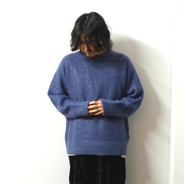 stein(シュタイン)/KID MOHAIR KNIT LS/Blue grey 暖かく肌触りの良い