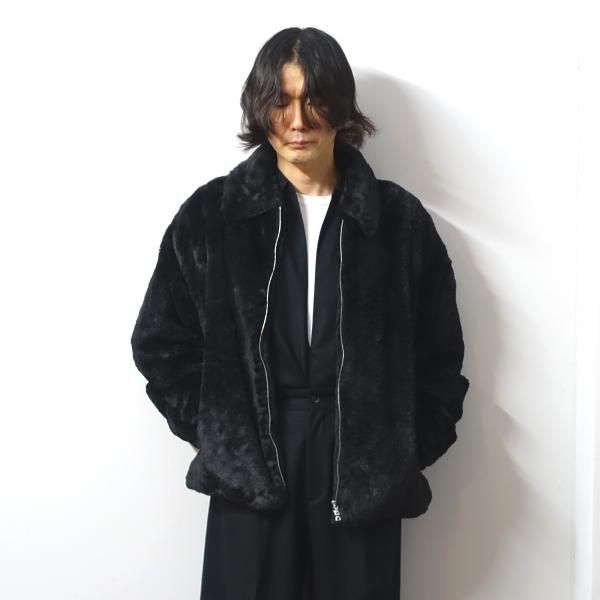 ssstein(シュタイン)/ACRYLIC FUR JACKET/BLACK CONCRETE RIVER