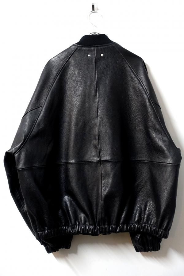 ssstein(シュタイン)/SHRUNK LEATHER ZIP SHORT JACKET/BLACK CONCRETE
