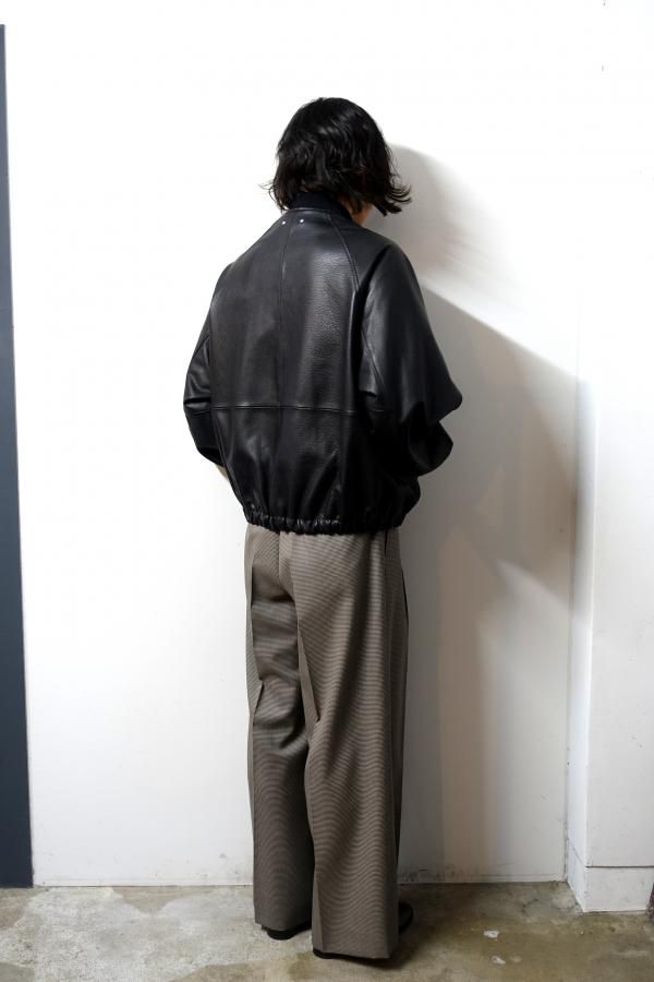 ssstein(シュタイン)/SHRUNK LEATHER ZIP SHORT JACKET/BLACK CONCRETE