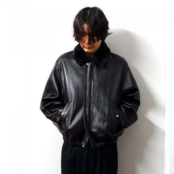 ssstein(シュタイン)/MOUTON COLLAR SHEEP LEATHER ZIP JACKET/GREY