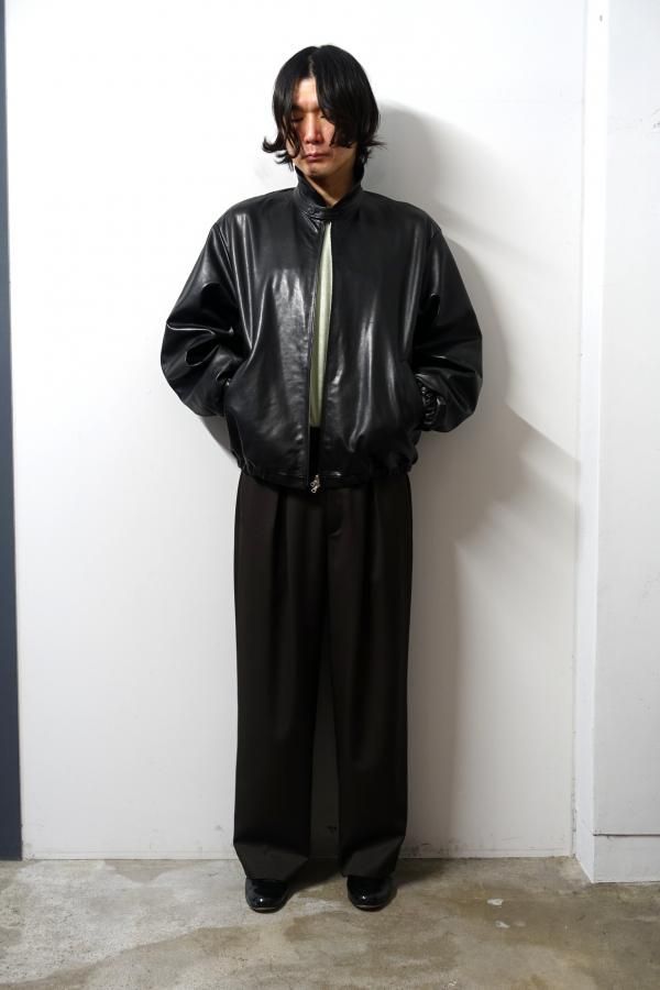 ssstein(シュタイン)/LAMBS LEATHER LIGHT ZIP JACKET/BLACK CONCRETE