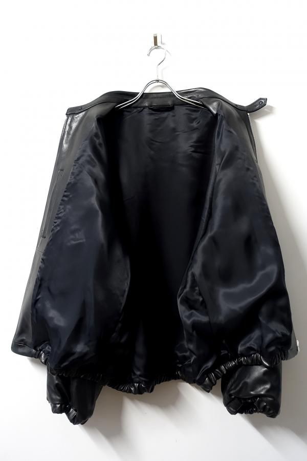 ssstein(シュタイン)/LAMBS LEATHER LIGHT ZIP JACKET/BLACK CONCRETE
