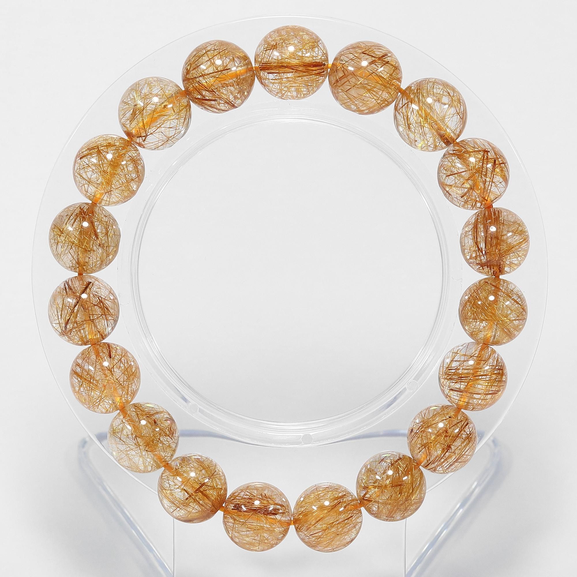 希少な色味/高品質+】オレンジルチルクォーツ 10mm～10.5mm玉