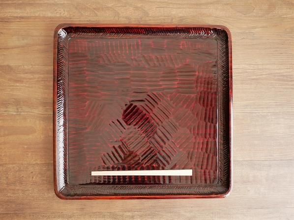 お盆 トレイ レトロ 讃岐彫り 手彫り