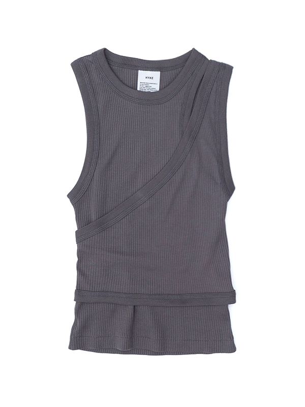 DOUBLE SHOULDER TANK TOP-ダブルショルダータンクトップ-HYKE（ハイク