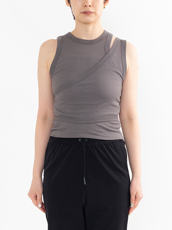 DOUBLE SHOULDER TANK TOP-ダブルショルダータンクトップ-HYKE（ハイク