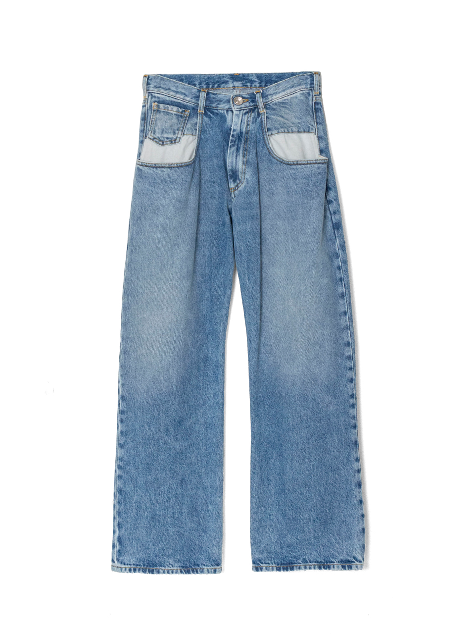 Straight jeans contrast pocket-ストレートジーンズコントラスト