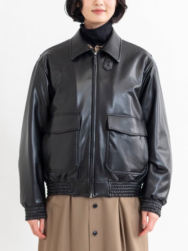 FAUX-LEATHER JACKET-ファウレザージャケット-HYKE（ハイク）通販| st