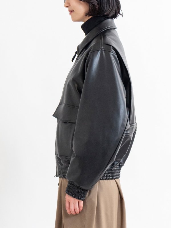 FAUX-LEATHER JACKET-ファウレザージャケット-HYKE（ハイク）通販| st