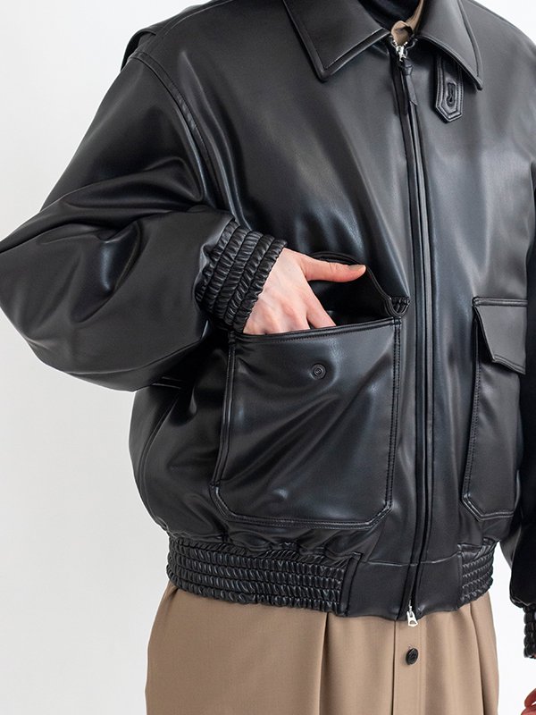 FAUX-LEATHER JACKET-ファウレザージャケット-HYKE（ハイク）通販| st