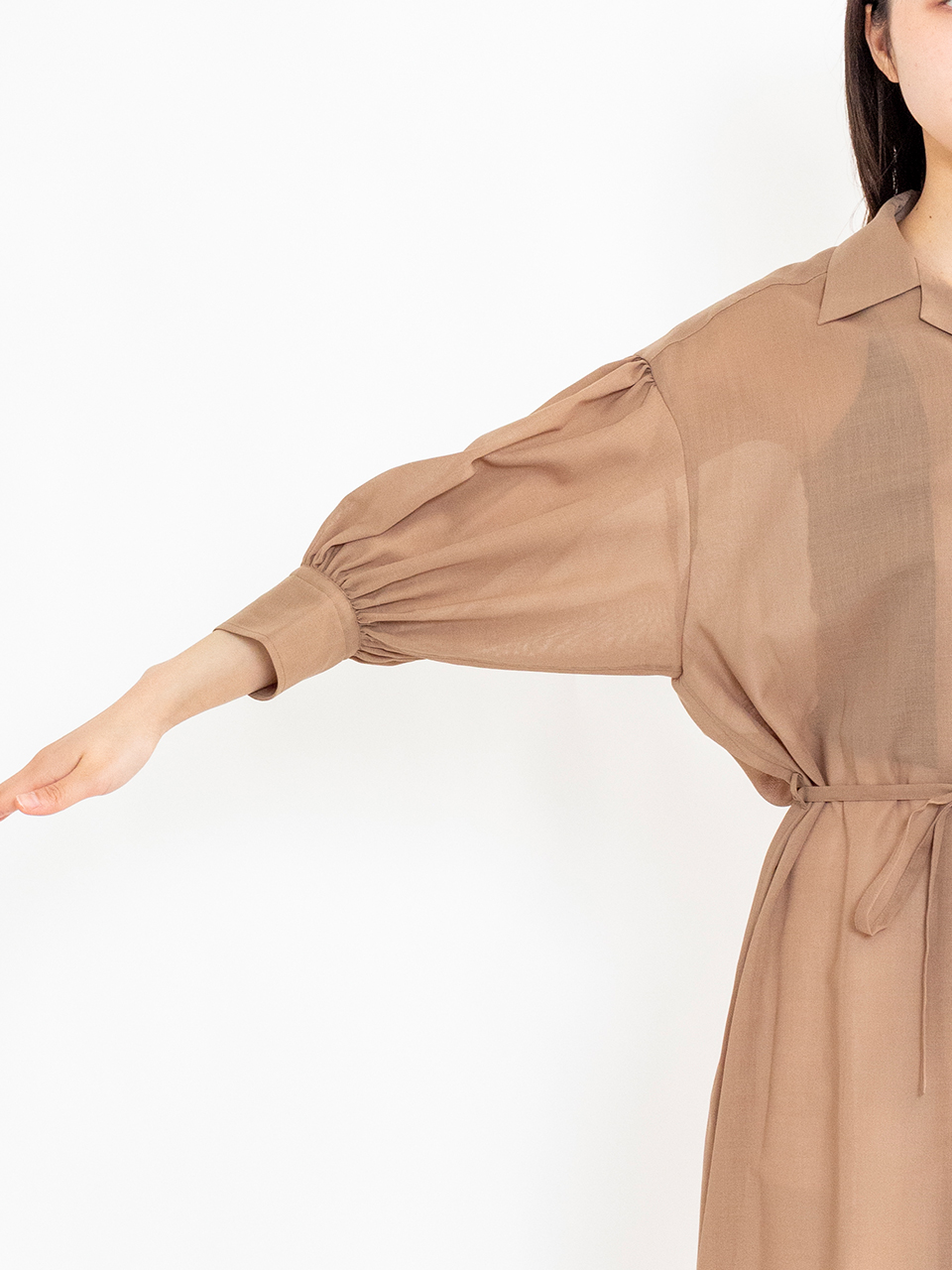 T/W VOILE BALLOON SLEEVE DRESS-ボイルバルーンスリーブドレス-HYKE