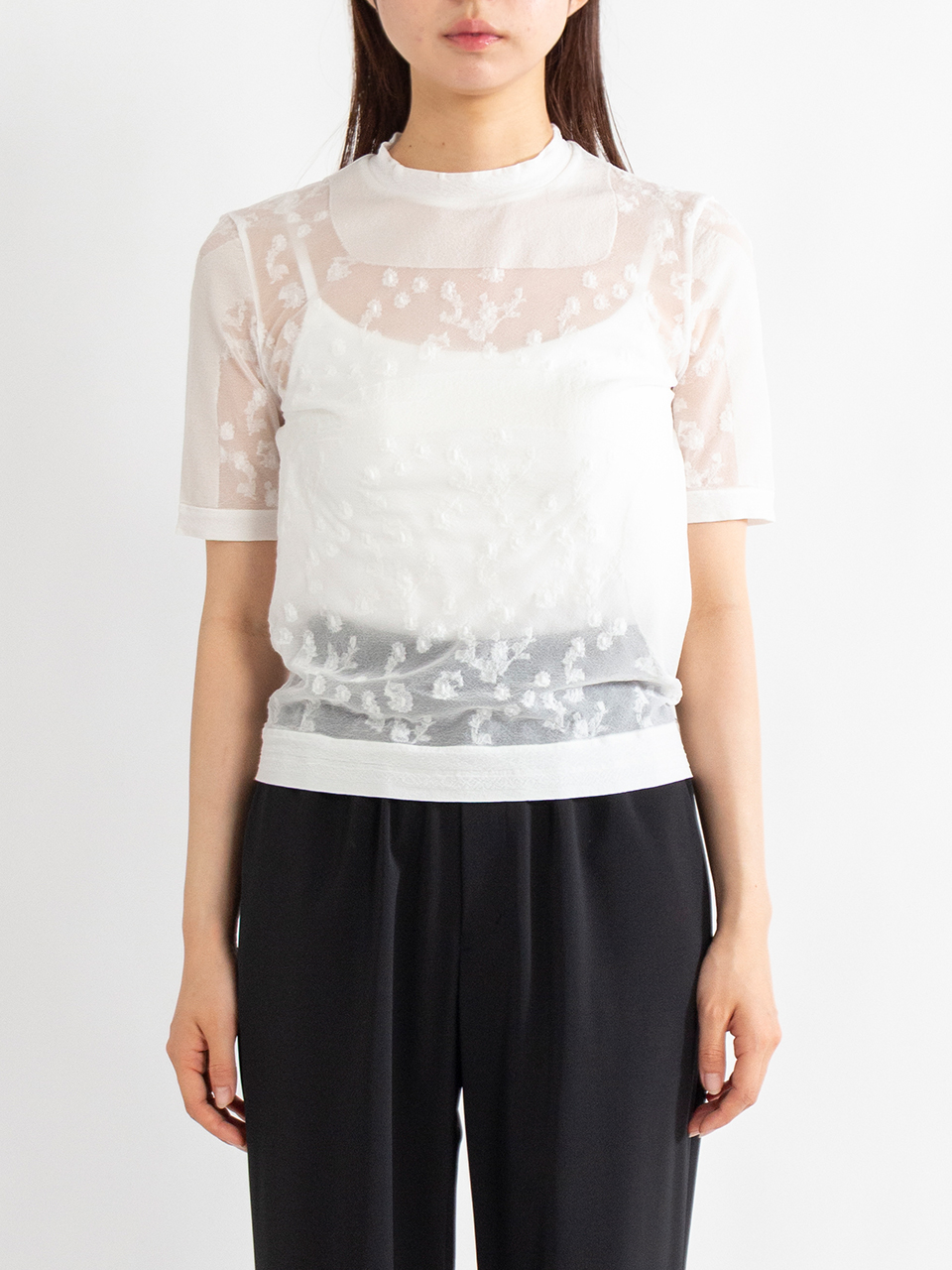 Knitted Crew Neck Top-ニットクルーネックトップ-Mame Kurogouchi