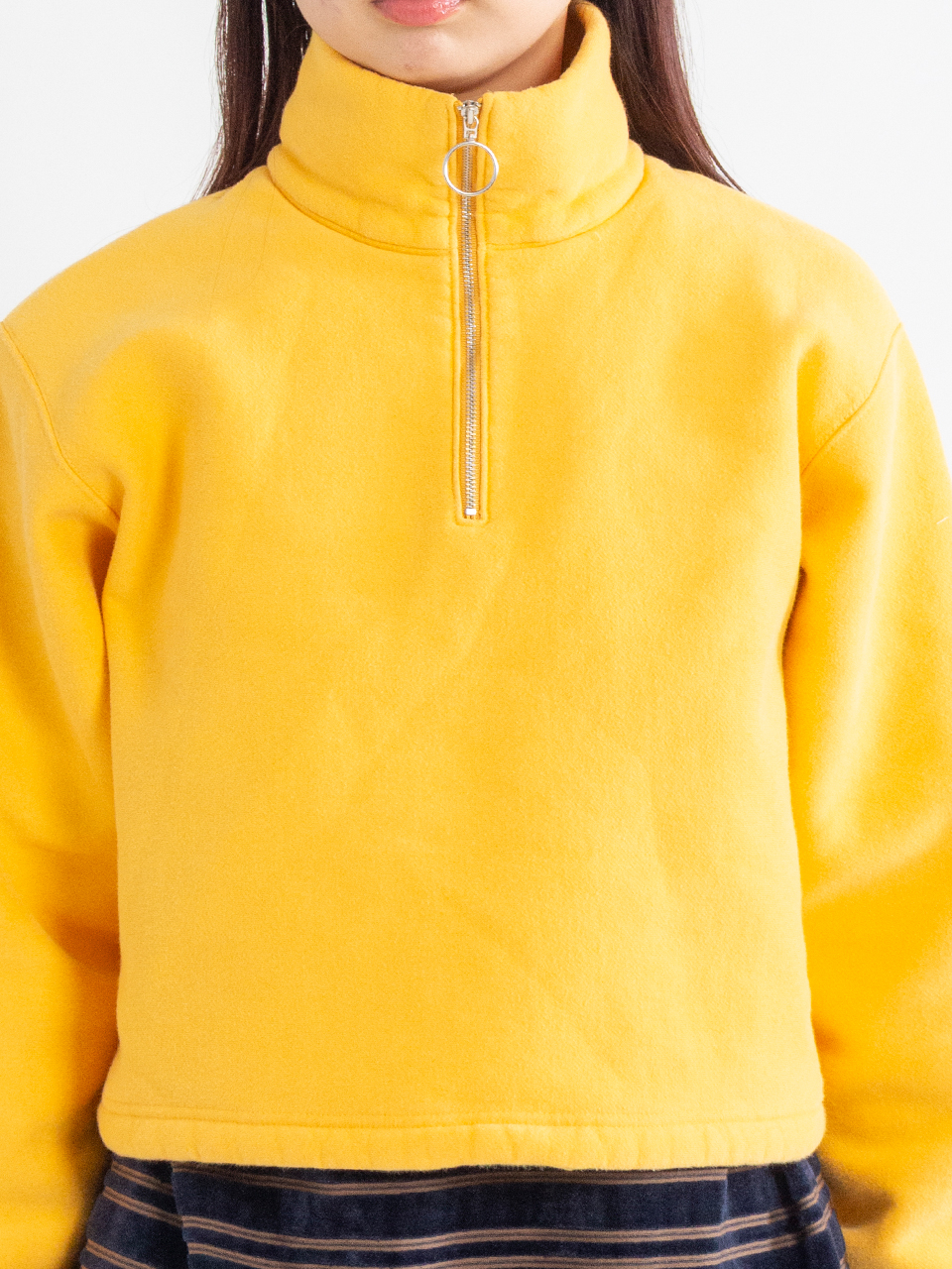 Athletic fleece half zip P/O short-アスレチックフリースハーフ