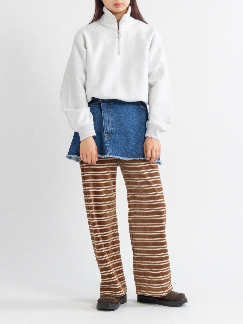 Athletic fleece half zip P/O short-アスレチックフリースハーフ