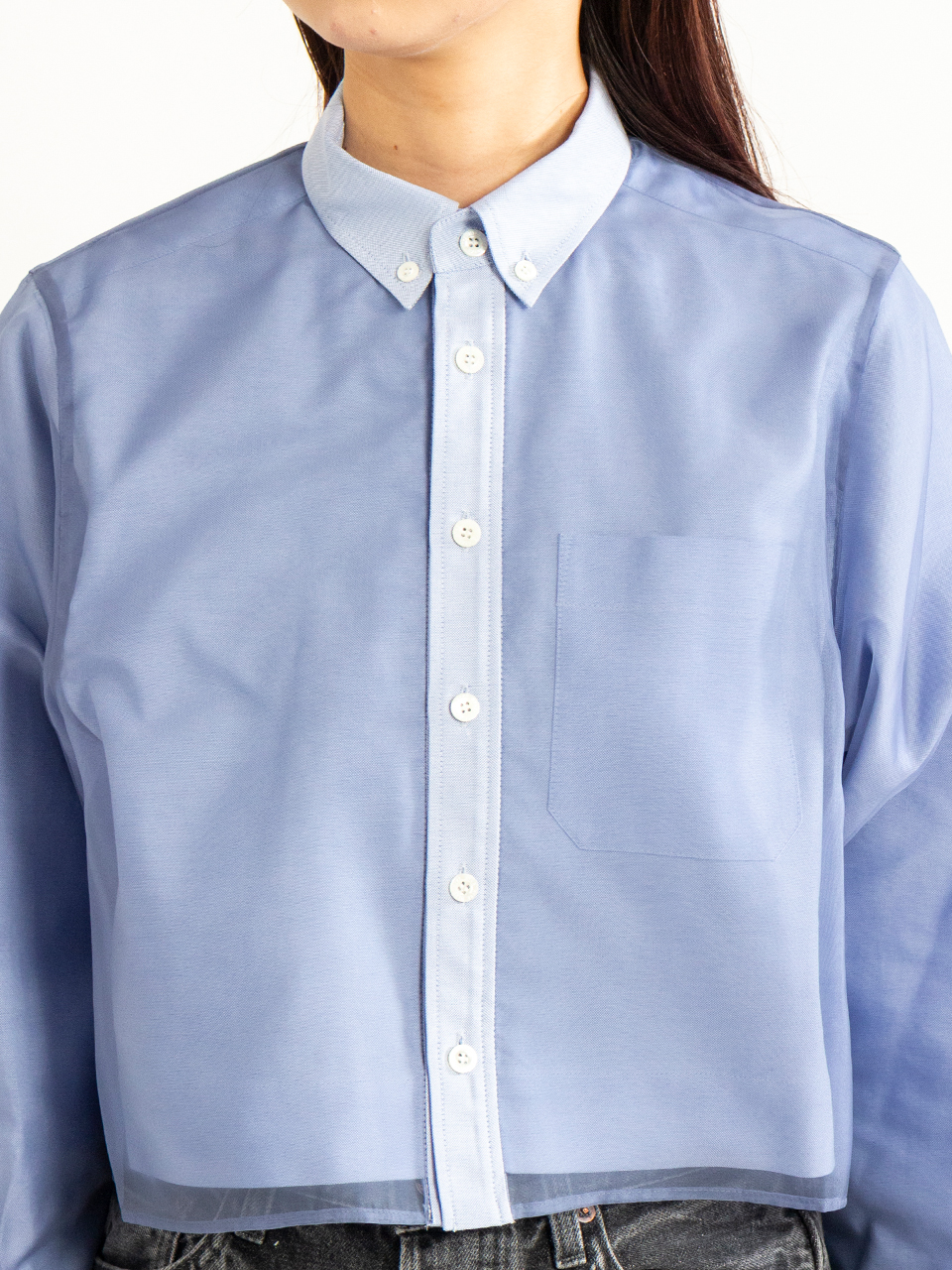 LAYERED OXFORD SHEER SHIRT レイヤードオックスフォードシャツ HYKE