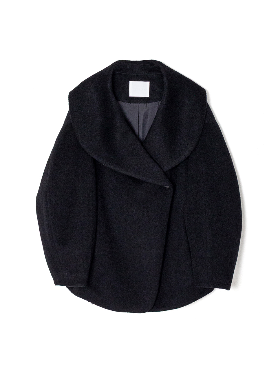 Wool Arupaka Shawl Collar Short Coat-ウールアルパカショールカラー