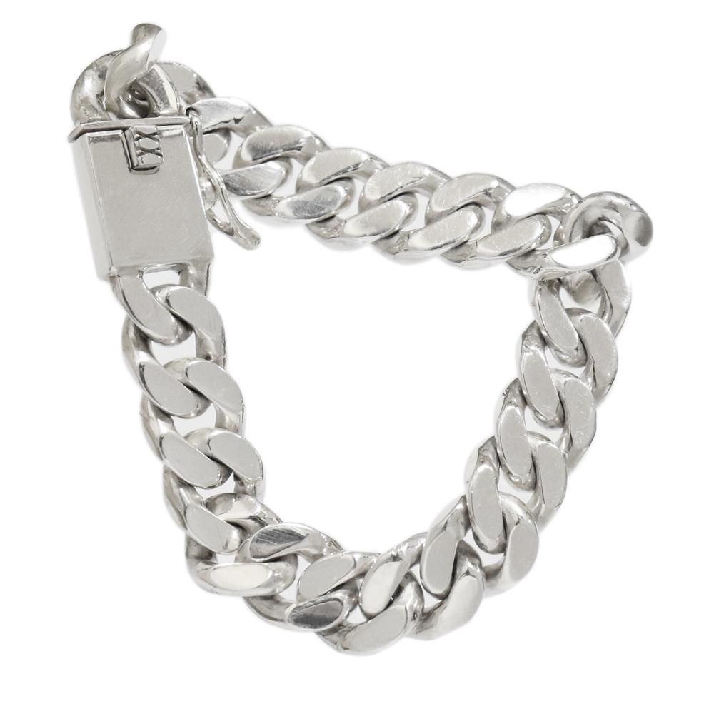 Silver 925 Heavy Chunky Curb Link Chain Bracelet -12mm wide