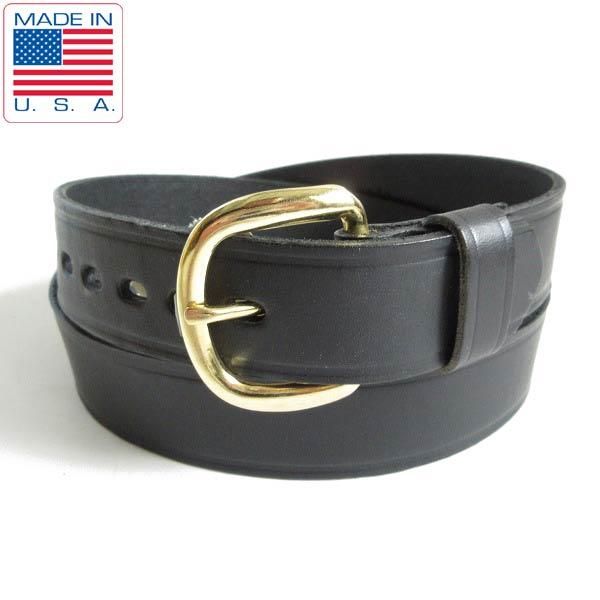 新品/USA製/アメリカン ベルト カンパニー/レザーベルト/黒【表記34