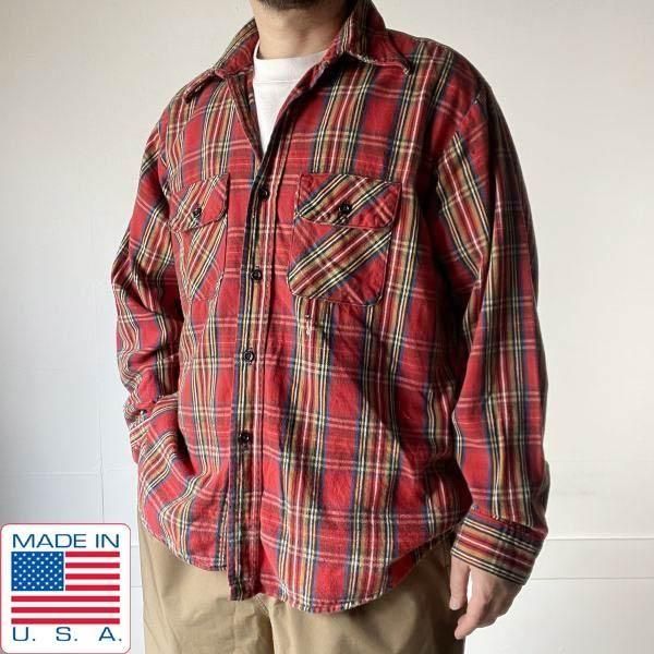70s-80s USA製 FIVE BROTHER ネルシャツ XL | 赤系ベース 長袖シャツ