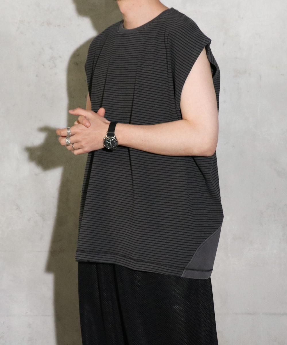 SandWaterr / ORGANIZED TEE NS 9OZ COTTON JERSEY BORDER(SW-C0216)