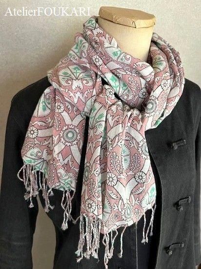 ペイズリー柄ストール＊ラマン/コットン100 - モロッコ雑貨とモロッコ