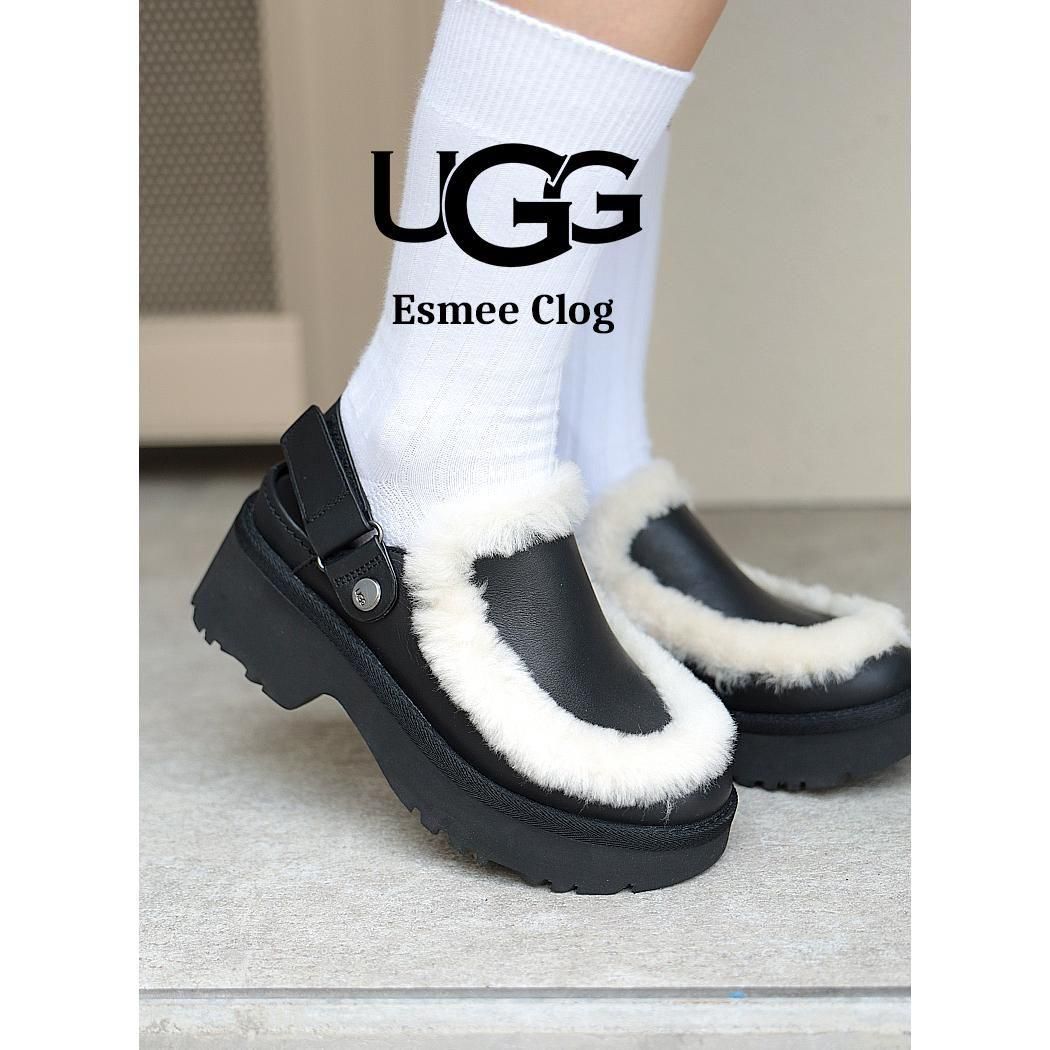 UGG Esmee Leather Clog BLACK アグ エスミー レザー クロッグ