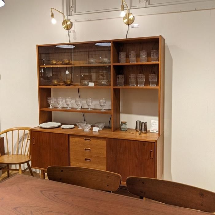 UD11162｜大型カップボード（チーク）北欧家具/ミッドセンチュリー