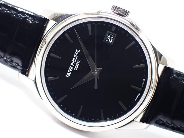 パテックフィリップ カラトラバ オートマチック 18KWG 黒文字盤 正規品