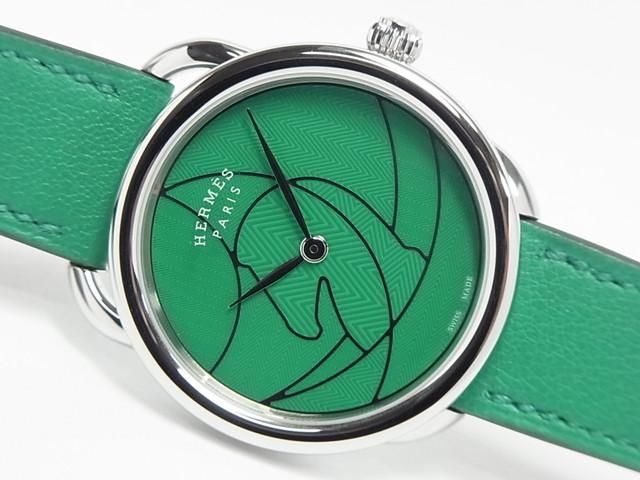 エルメス アルソー グリーン 36MM Ref.W045754WW00 クオーツ - 腕時計