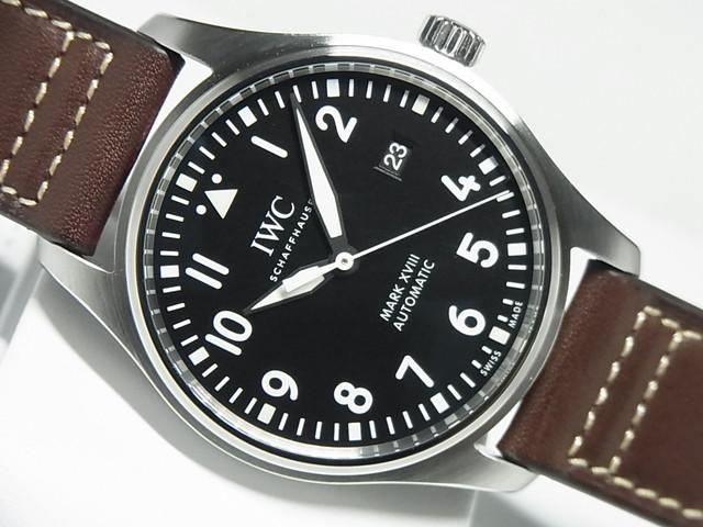 IWC パイロット・ウォッチ マーク18 ブラックダイヤル 革ベルト仕様
