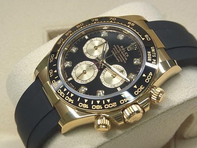 ロレックス デイトナ 18KYG ブラック×ゴールド 8Pダイヤインデックス