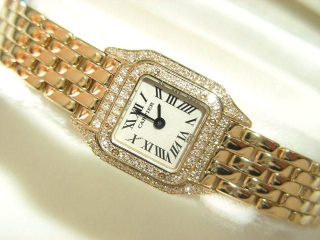 カルティエ ミニパンテール YG ベゼル2重ダイヤ - 腕時計専門店THE