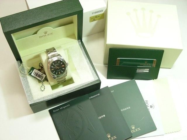 ロレックス ミルガウス グリーンガラス 2008年購入正規未使用品