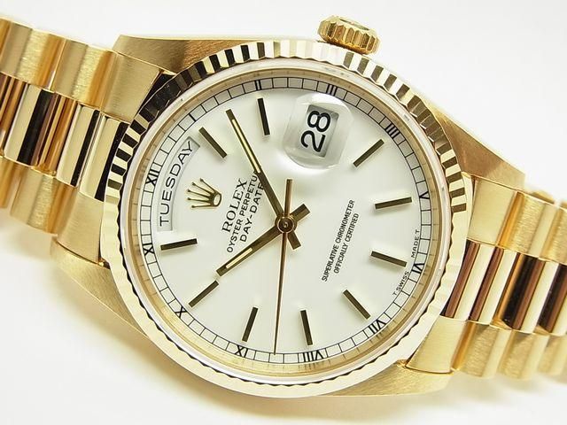 ロレックス デイデイト 18KYG 白 18238 W番 正規品 - 腕時計専門店THE