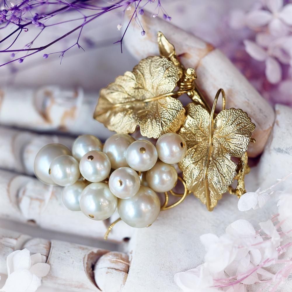 パールの葡萄ブローチ - 海福雑貨通販部