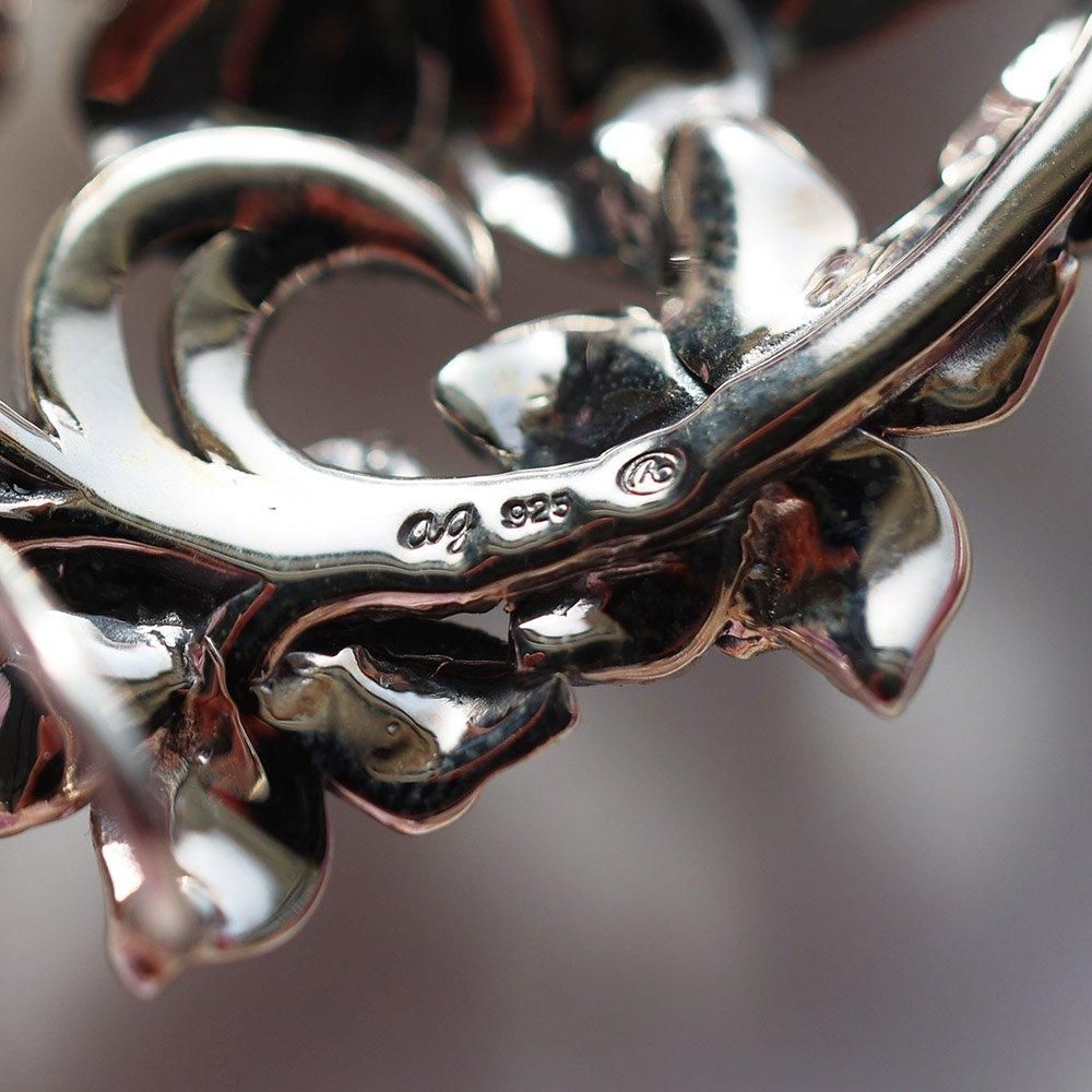 アメジストとオパールの銀製装飾ブローチ - 海福雑貨通販部